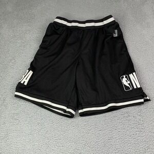 NBA Branded Embroidered Heavy Black Athletic Shorts Mens Size Large Teamless